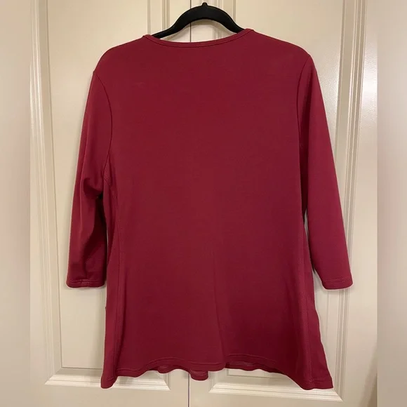 JAANUU Wine Scrub Top - Picture 2 of 4